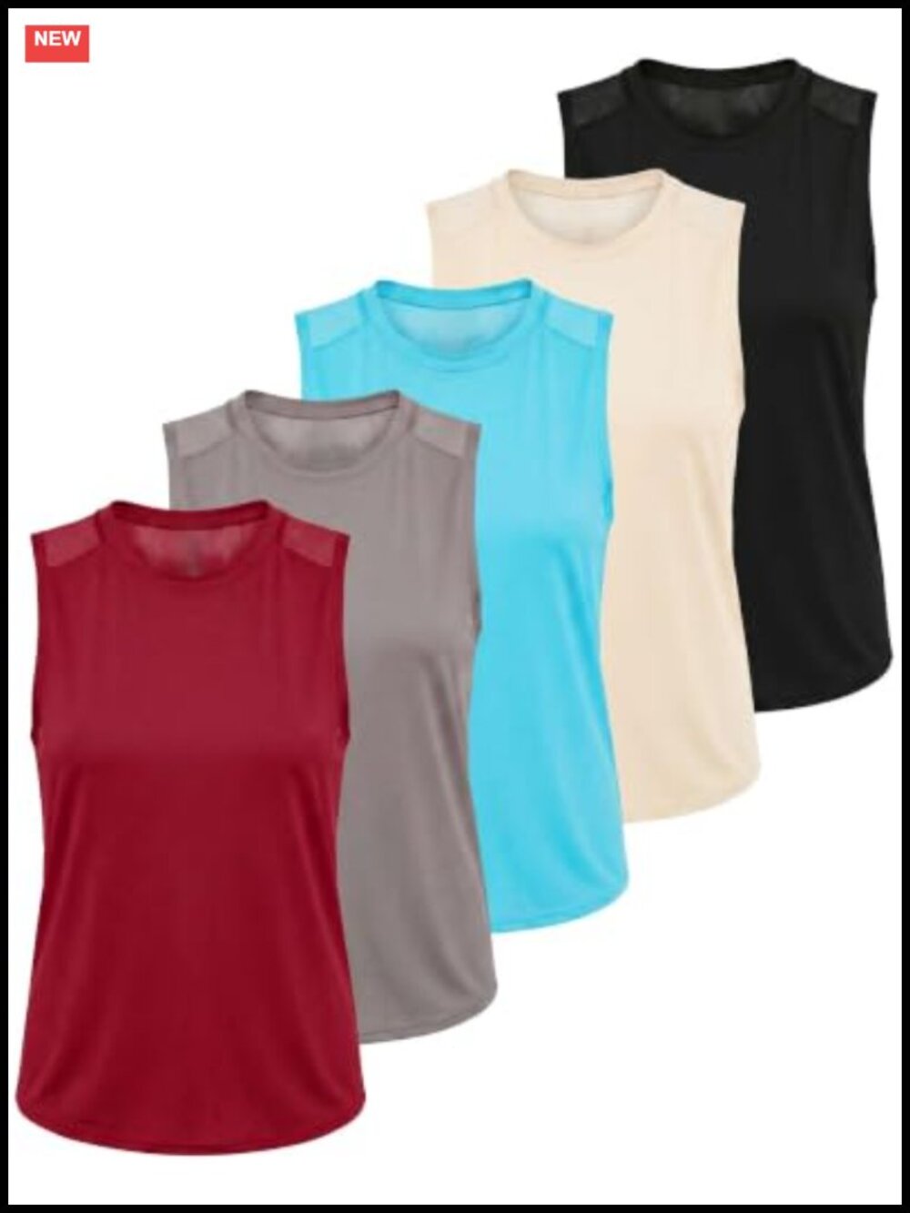 5 Pack Women's Dry Fit Tank Tops Sleeveless Racerback Athletic Workout